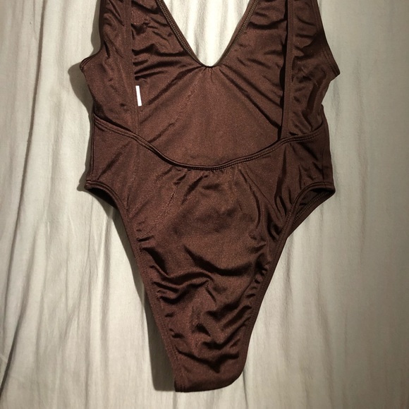 BASTA SURF HIGH LEG EYE MAILLOT SOLID ONE-PIECE SWIMSUIT small brown - Picture 4 of 7